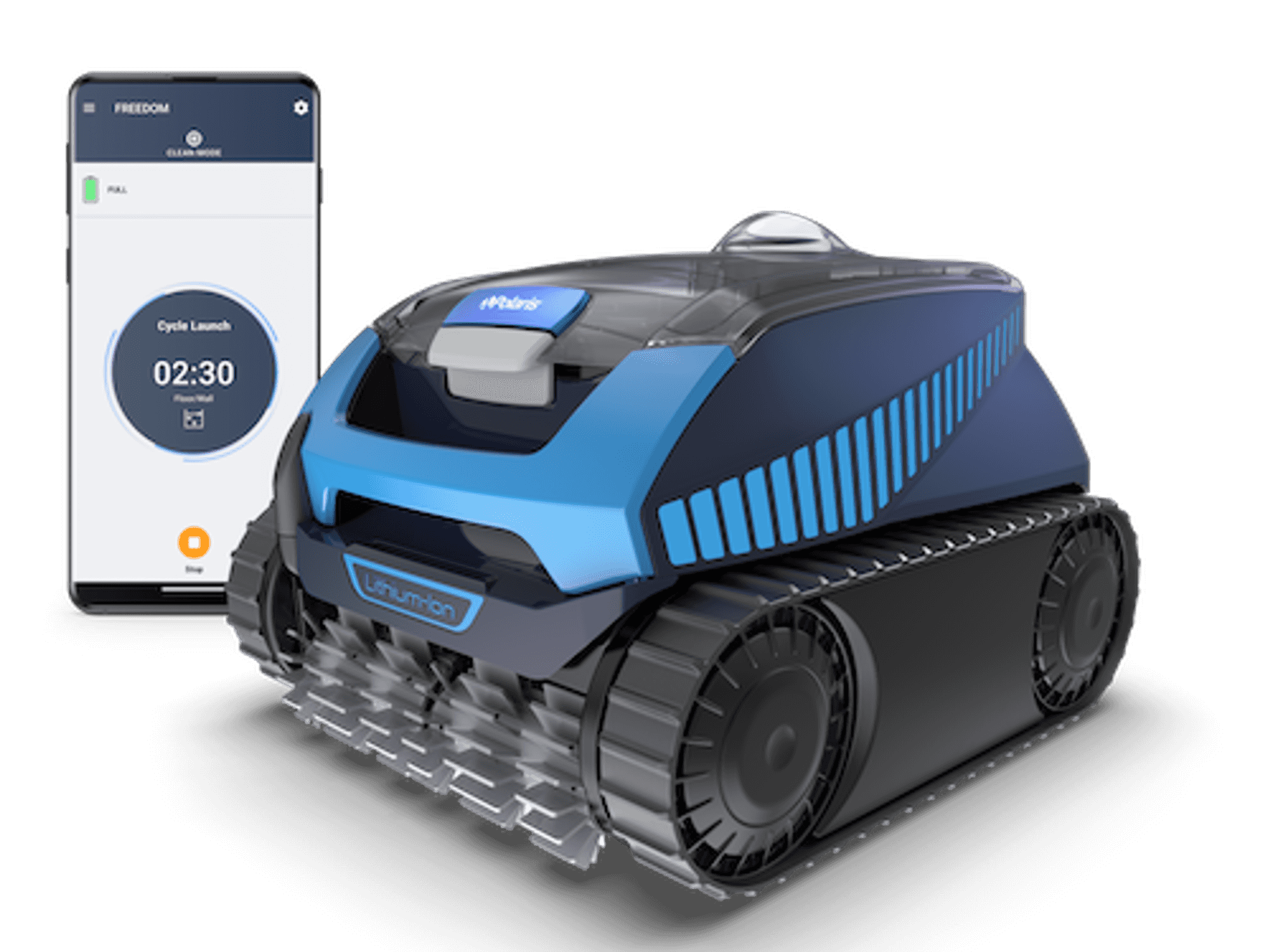 a product shot of Polaris Freedom Cordless Robotic Pool Cleaner