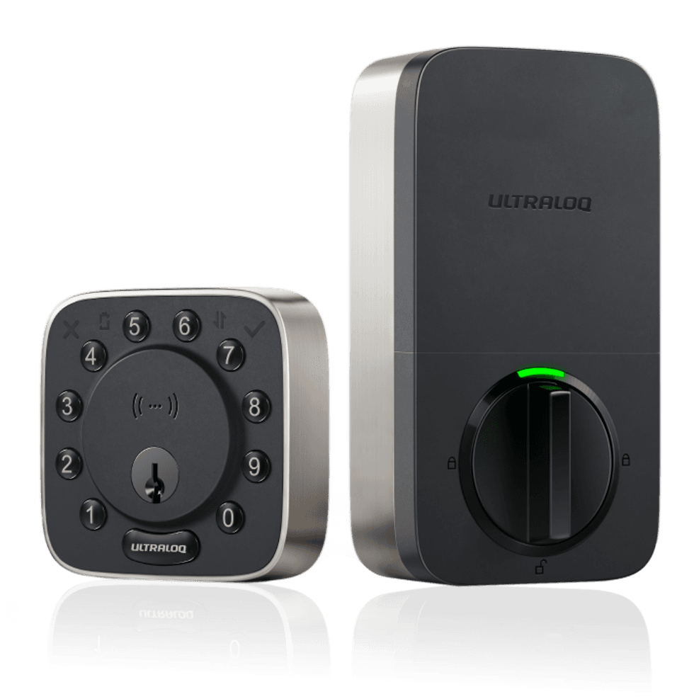 a product shot of ULTRALOQ Bolt Mission smart lock