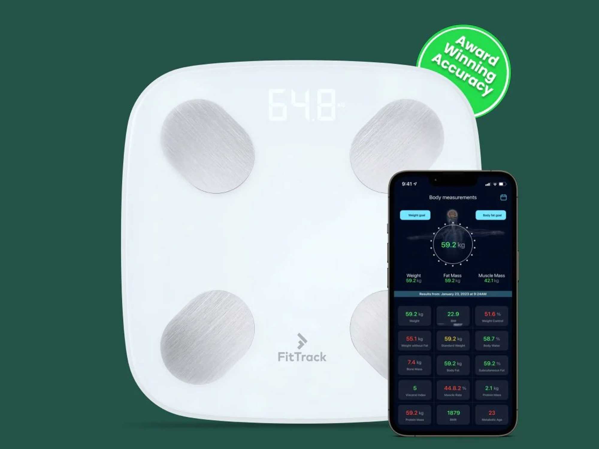 a prouduct shot of FitTrack Dara Gen 2.0 Smart Scale