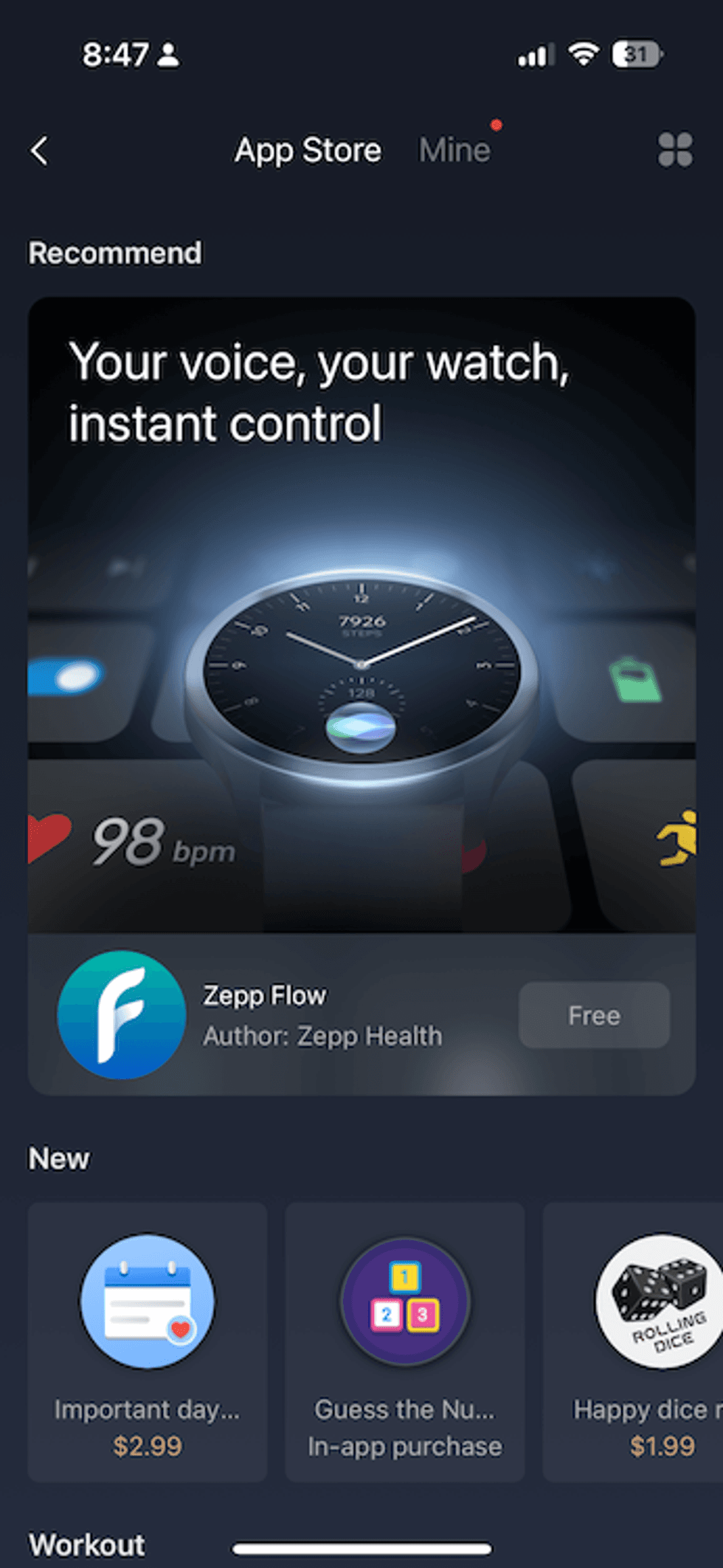 a screen shot of Zepp app in App Store