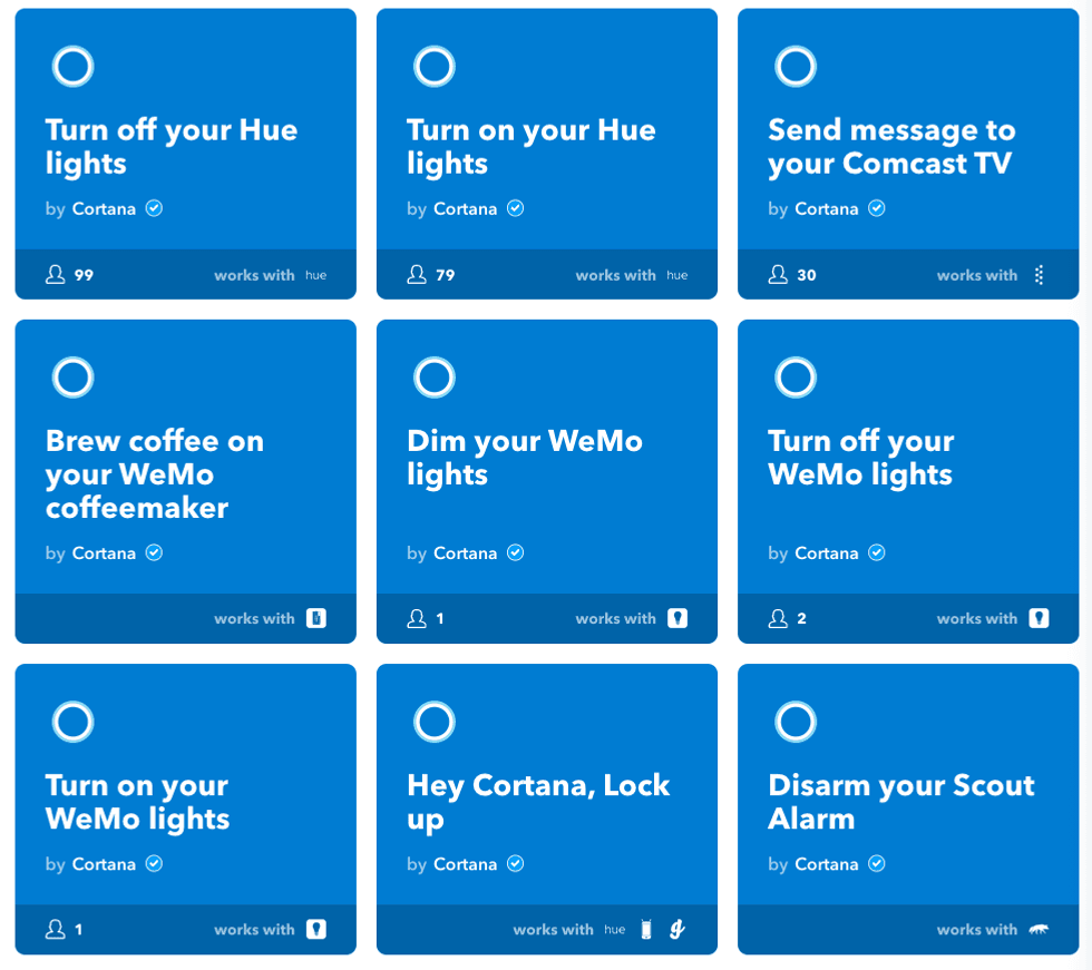a screens shot of IFTTT Applets