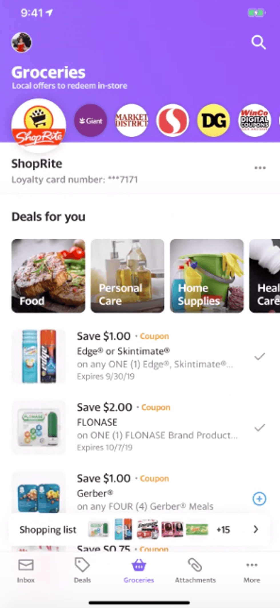 A screenshot from Yahoo Mail