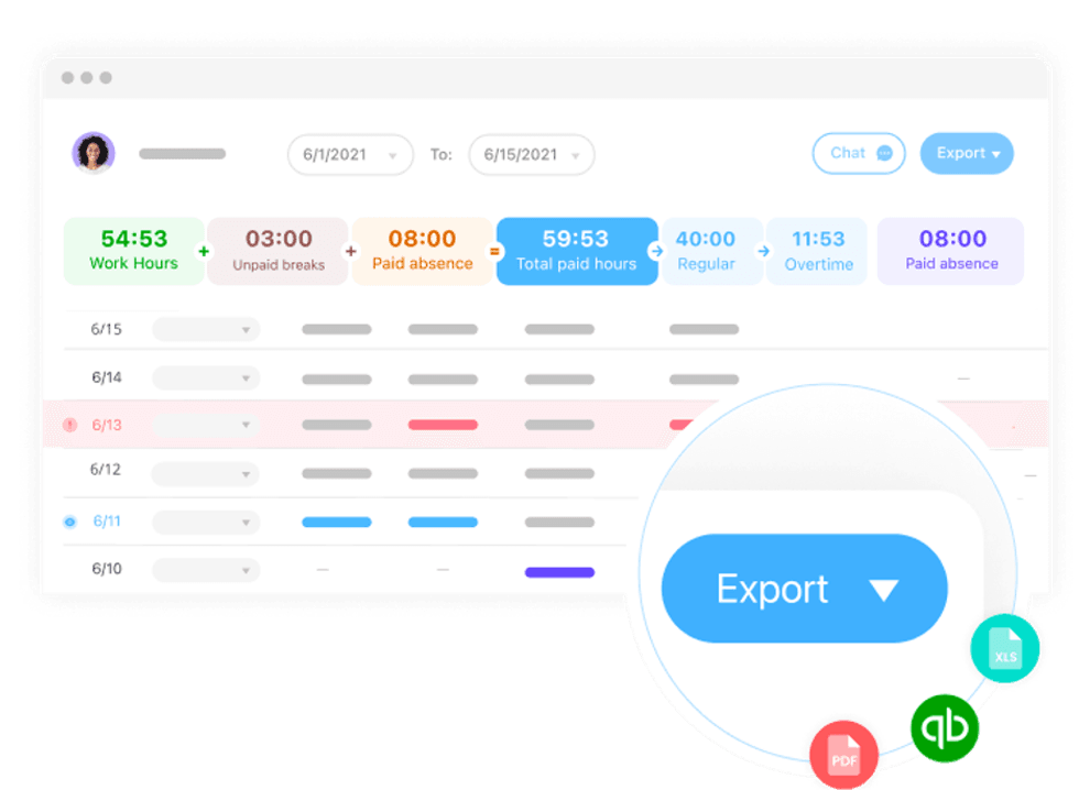 a screenshot of connect team dashboard with QB integration