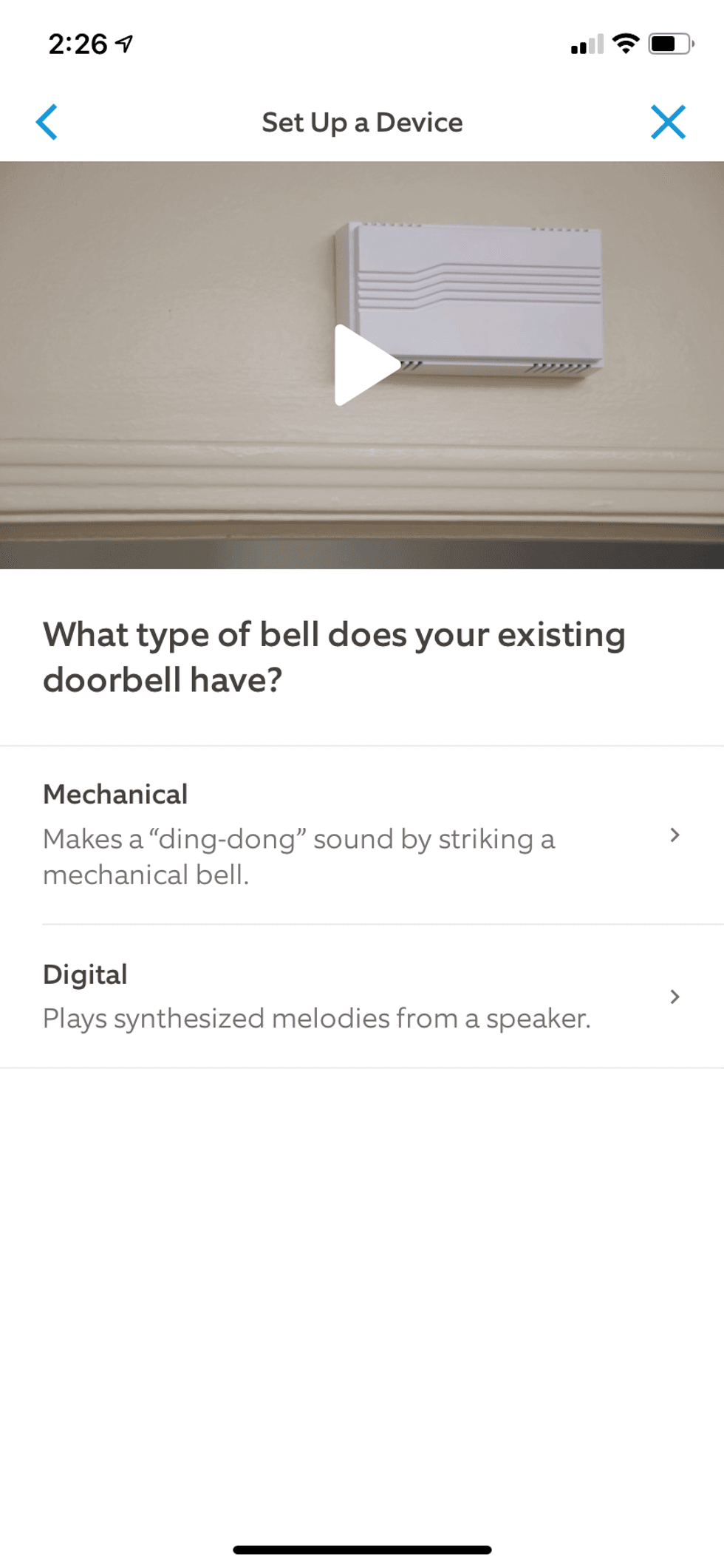 a screenshot of installation instructions in Ring app