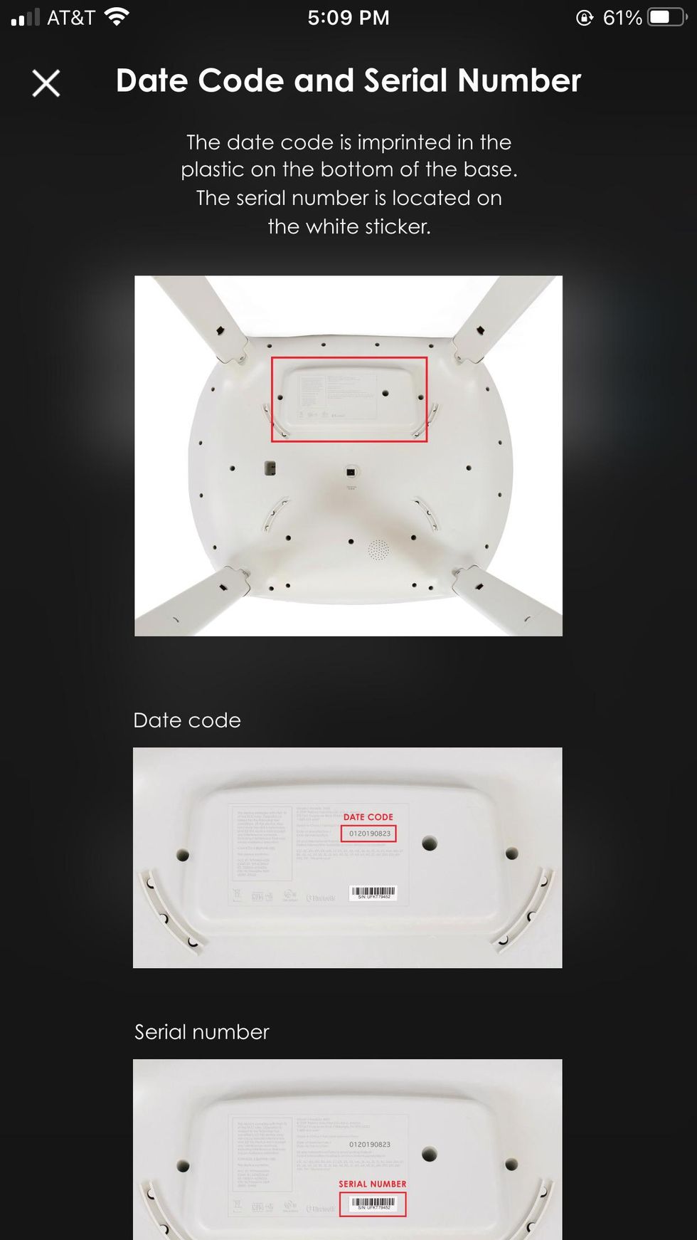 a screenshot of mamaroo app showing where to get the code for your bassinet