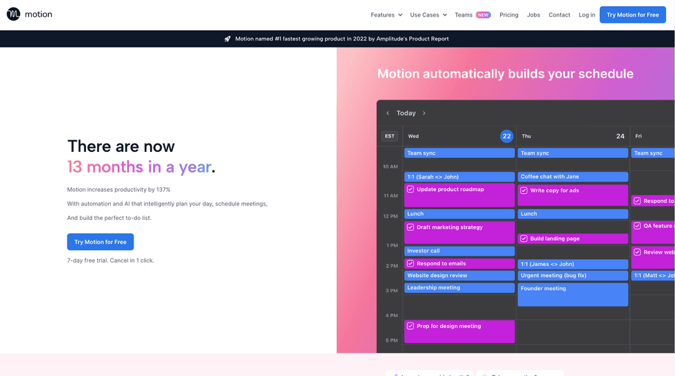 a screenshot of Motion app
