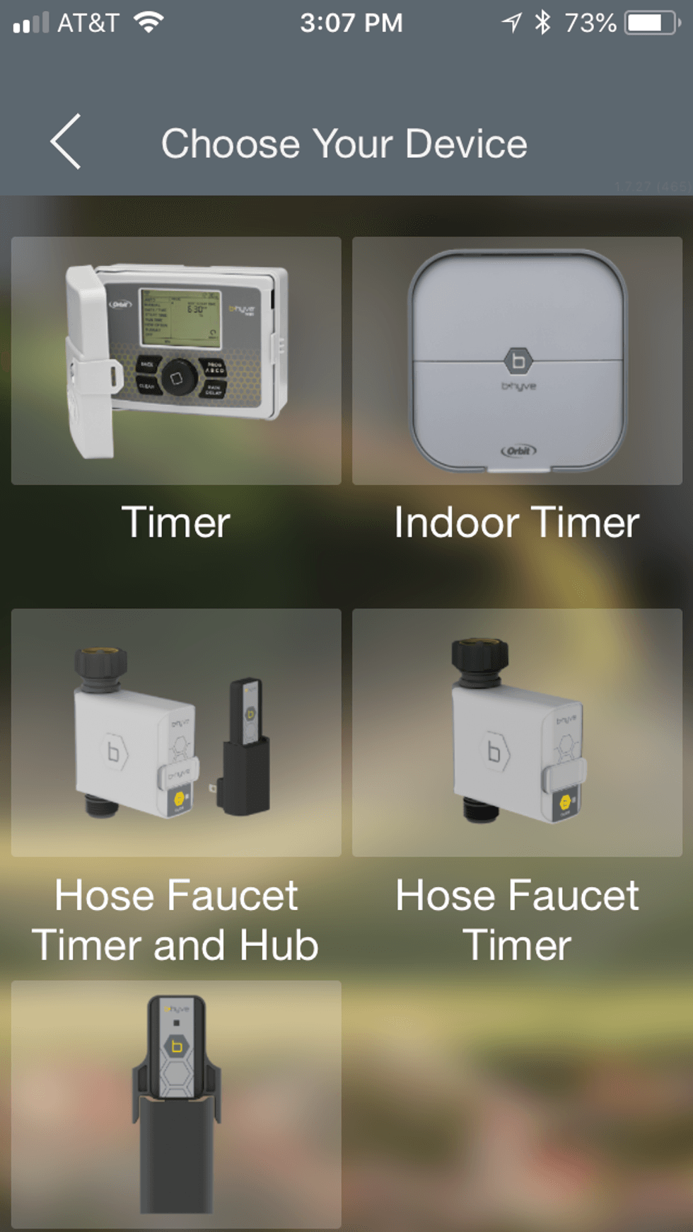 a screenshot of orbit app page for adding a device.