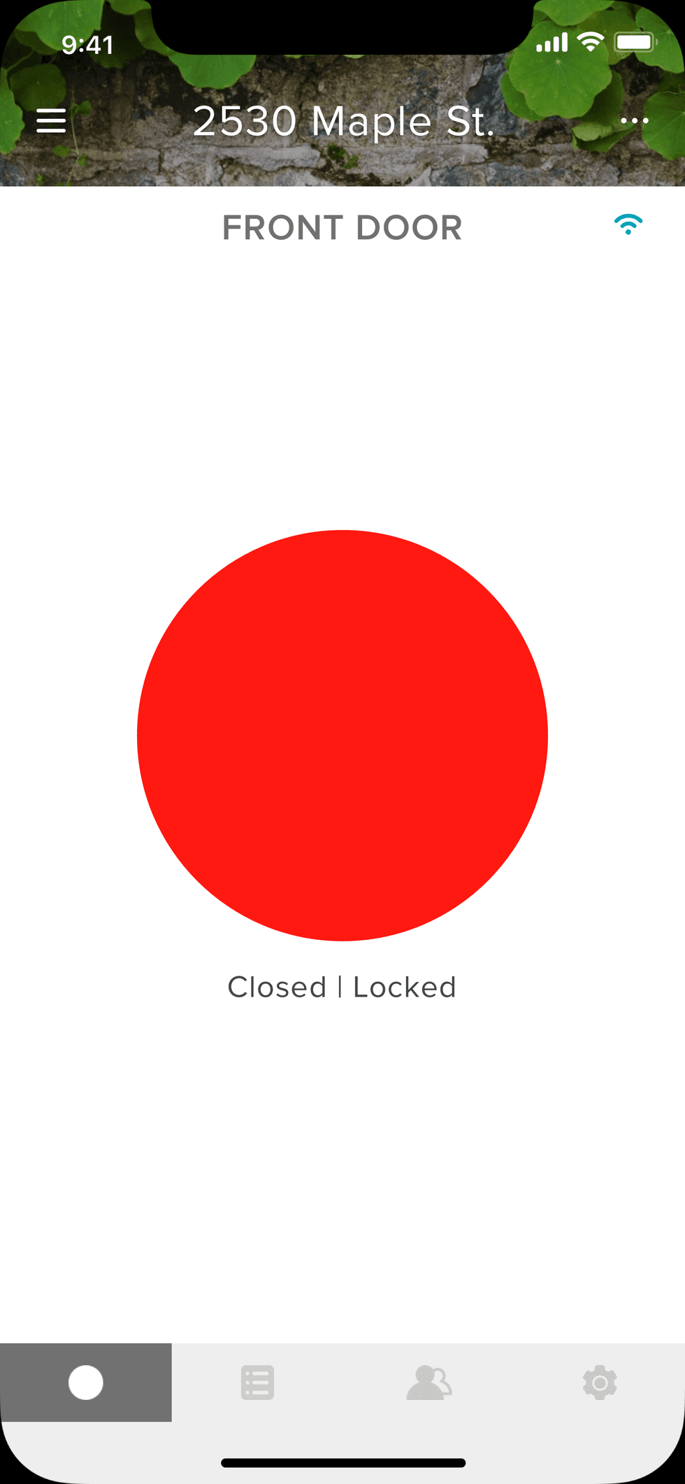 A screenshot with a red dot in the center, with the words "closed'locked" underneath