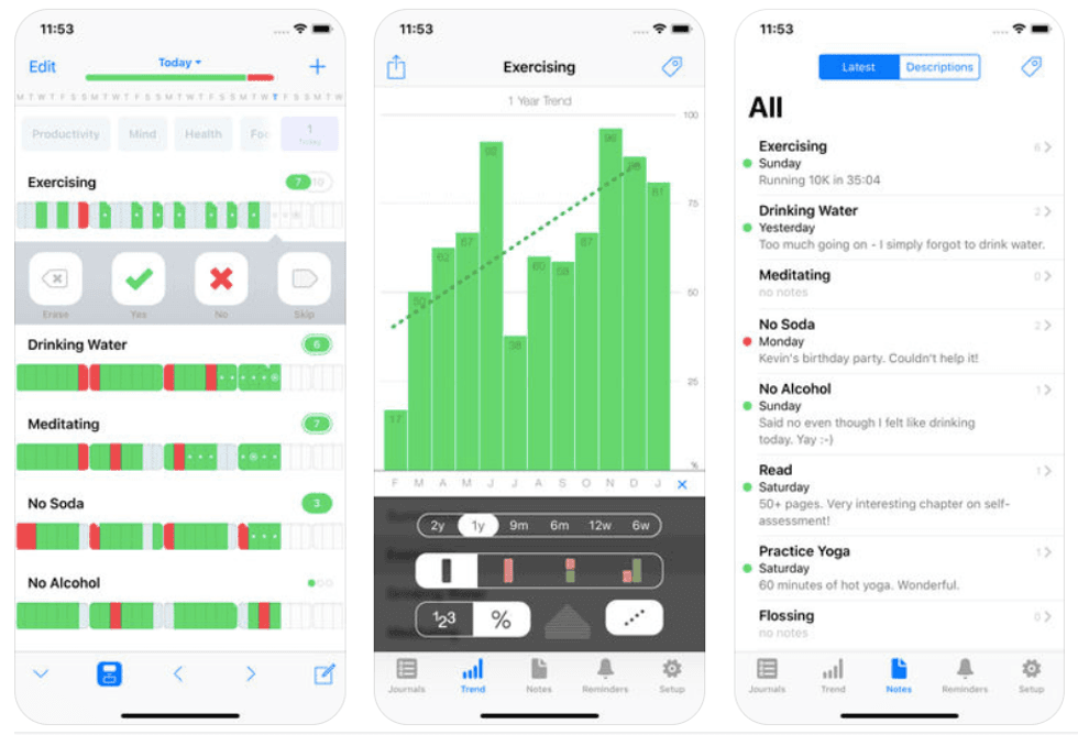 a screenshots of Way of Life app