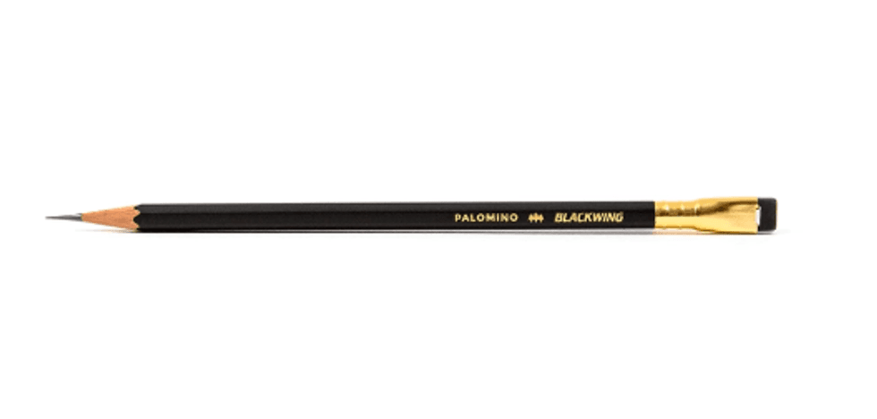 A single black pencil from Blackwing against a white background