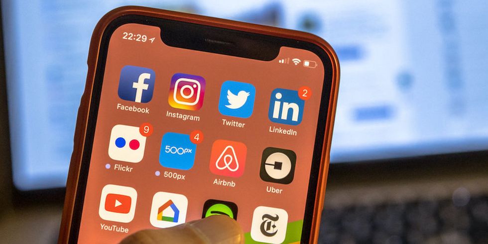 A smartphone with apps