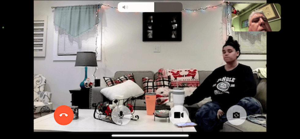 A video call from your TV in progress using ONSCREEN