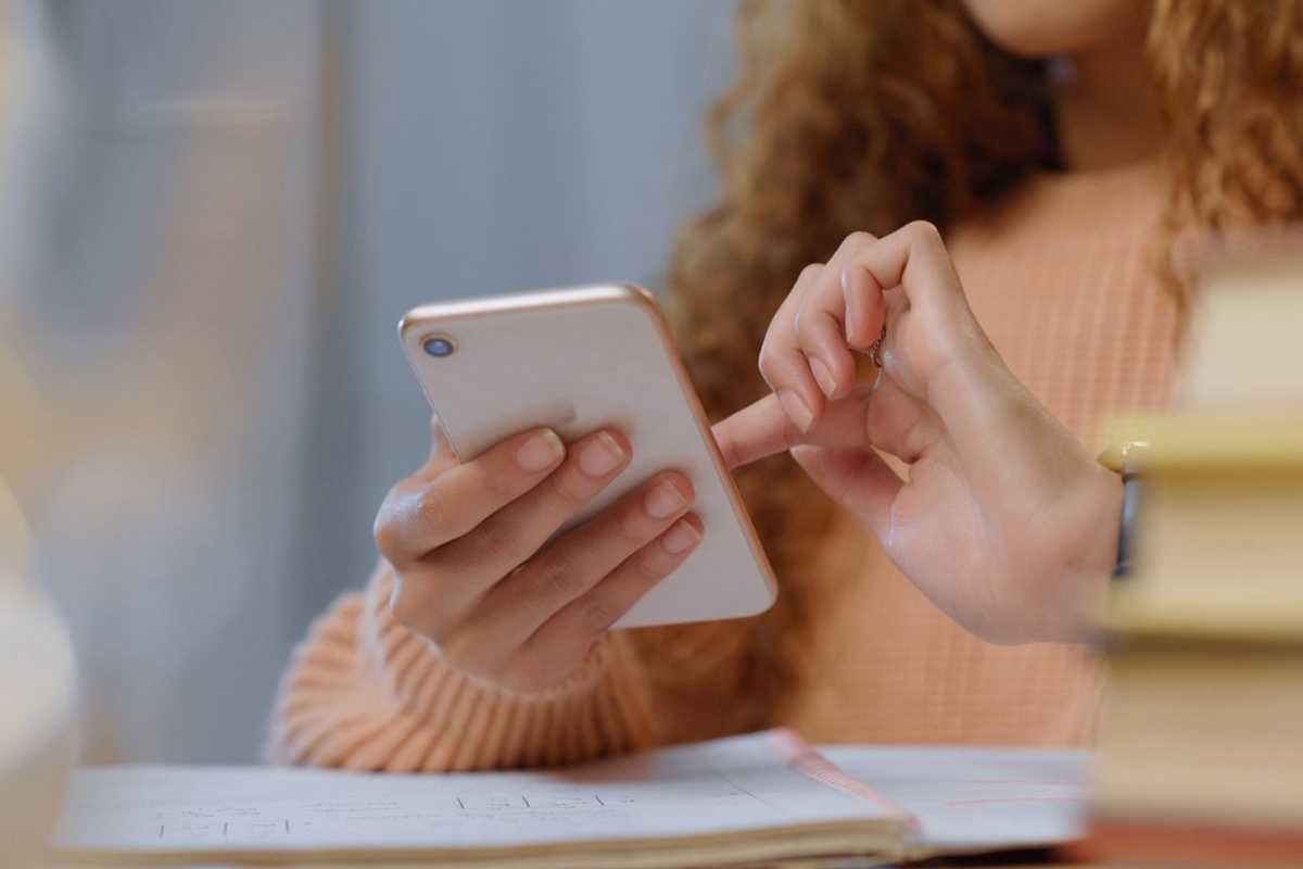a woman on a smartphone.