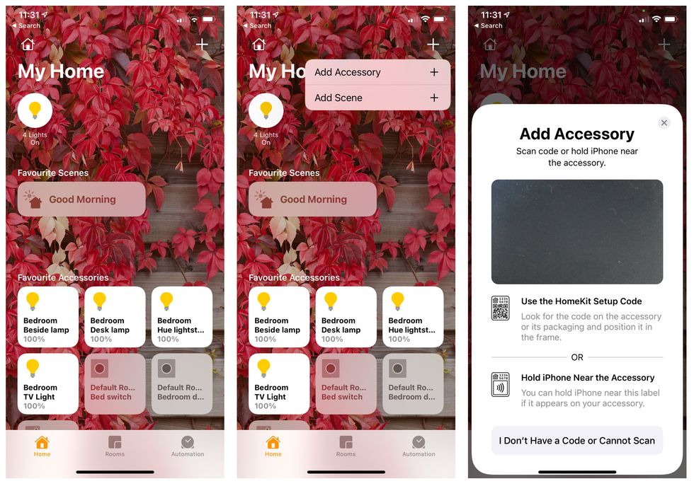 Adding an accessory to the Apple Home app