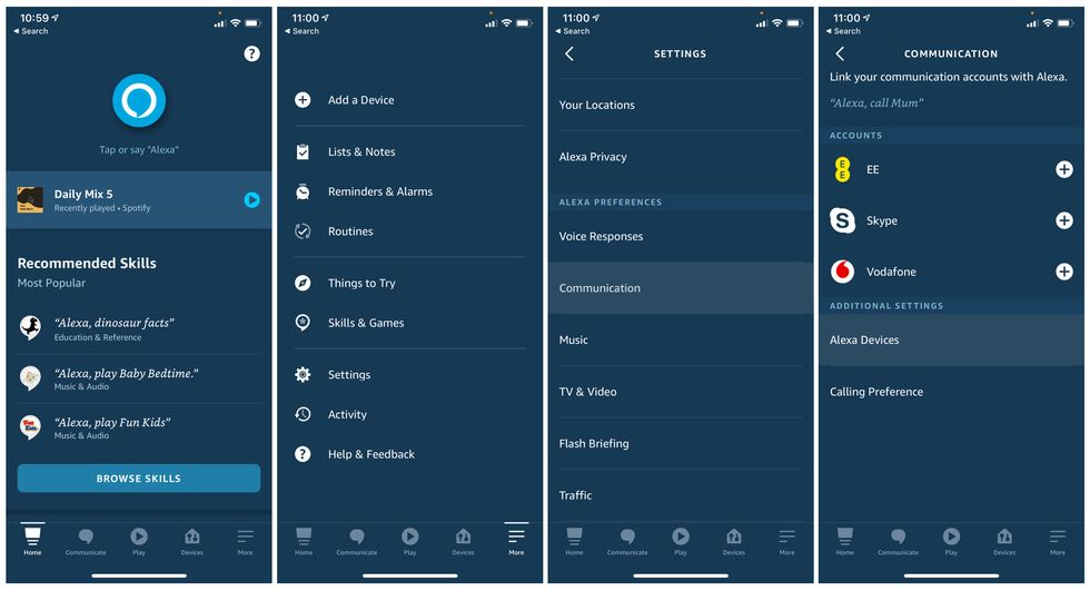 Alexa app calling instructions