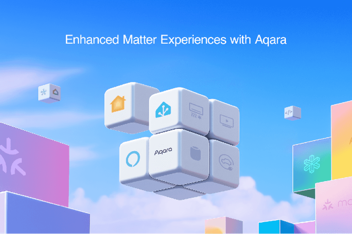 an illustration showing Aqara's new matter support and bridging.