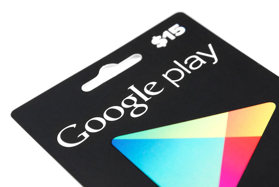 An image of a gift card of $15 that says "Google Play"