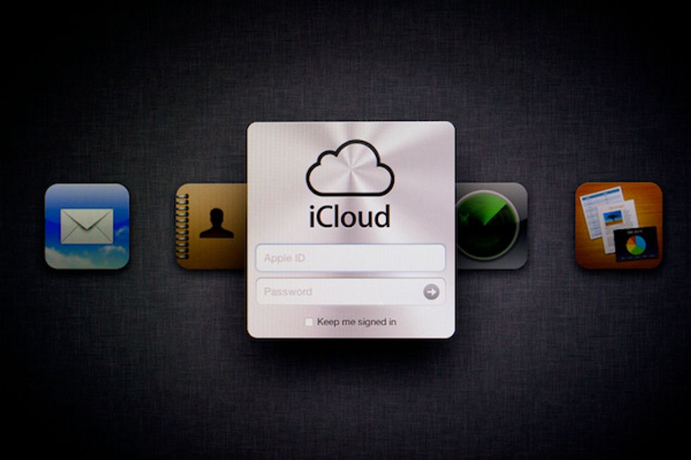 An image of the iCloud logo with a black background