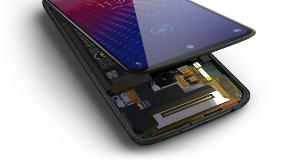 An integrated fingerprint sensor, pictured here, is part of the new Moto Z4 design