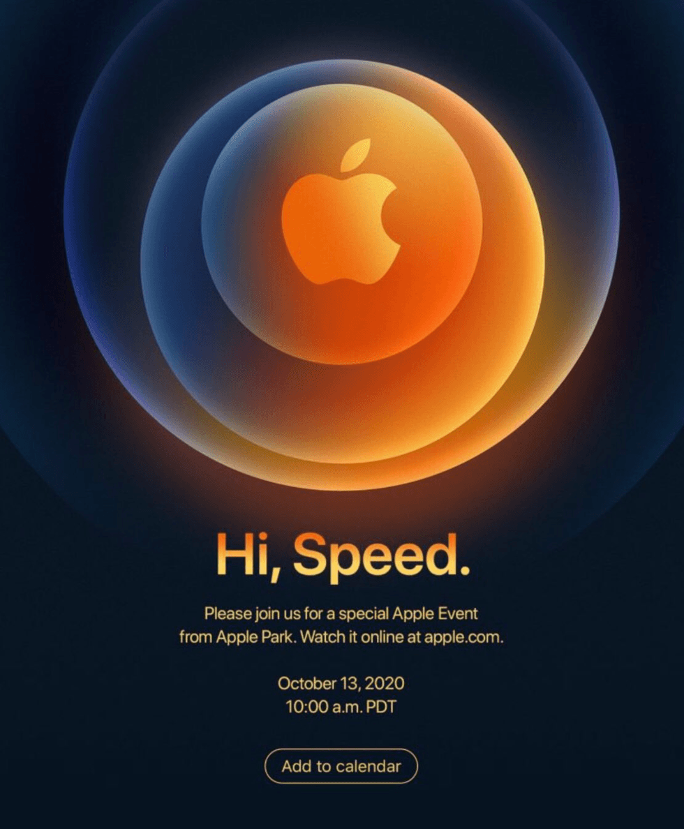 Apple 'Hi, Speed' event invitation