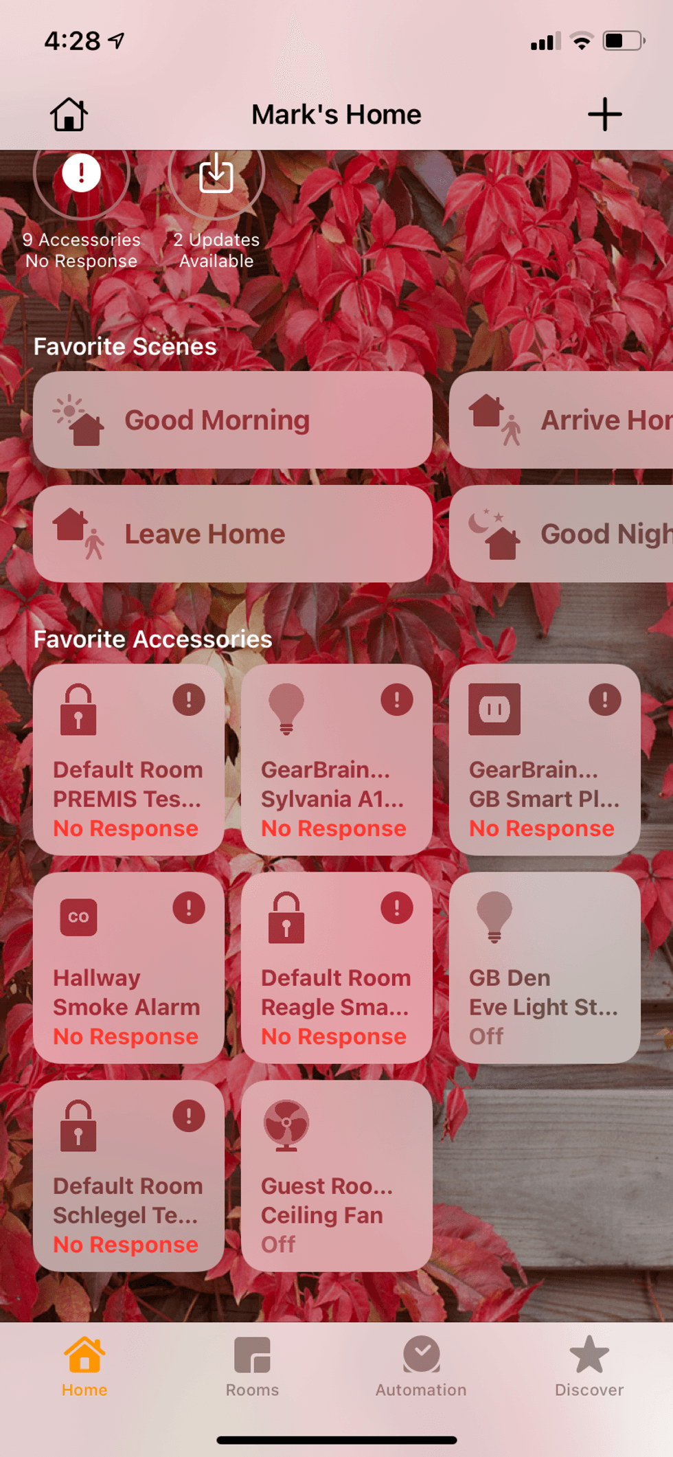 Apple HomeKit app showing Eve Light Strip