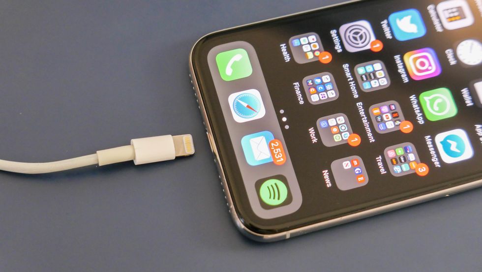 Apple iPhone X and Lightning cable