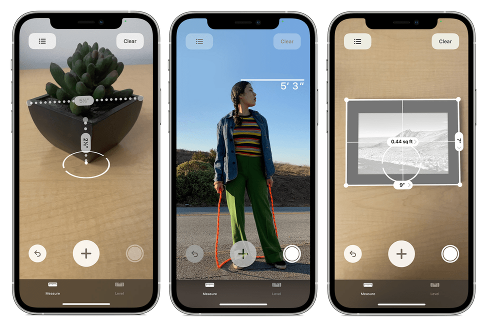 Apple's own Measure app for iPhone