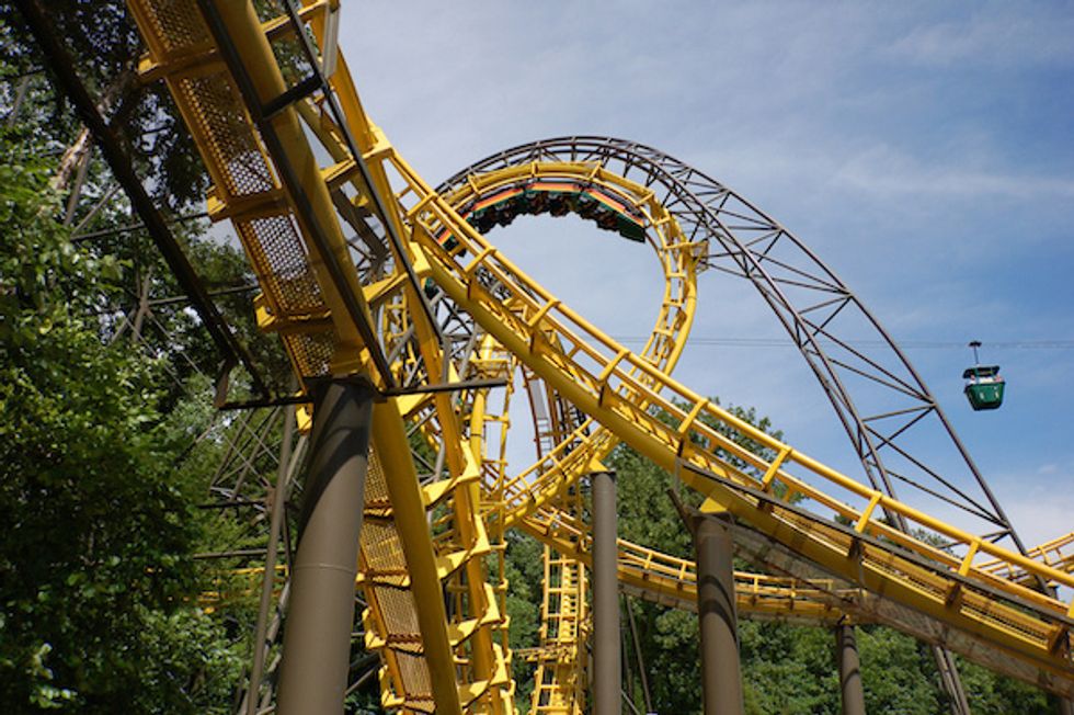 Aside from the roller coasters at Busch Gardens, like the one pictured here, visitors can ride the Battle for Eire for a VR experience