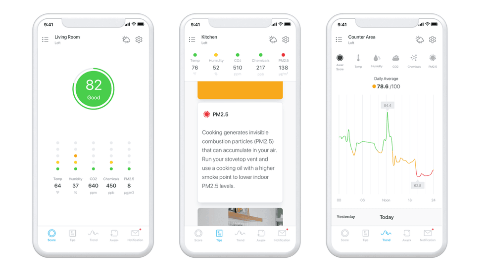 Awair smartphone app