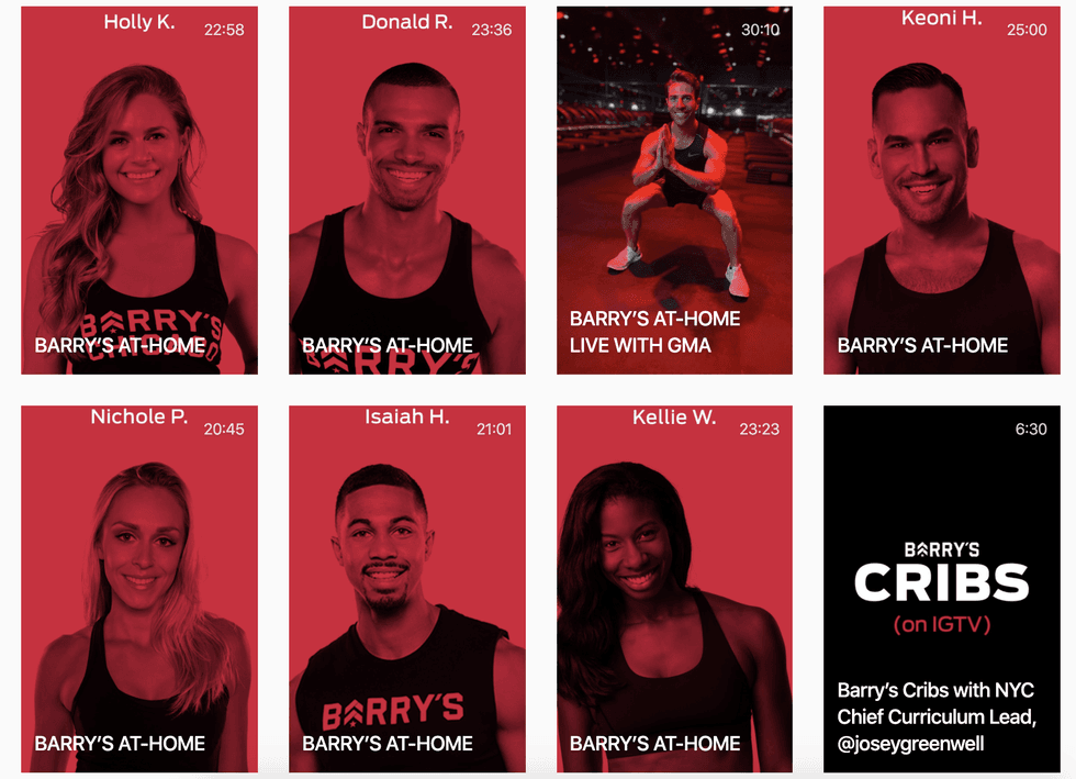 Barry's on Instagram TV