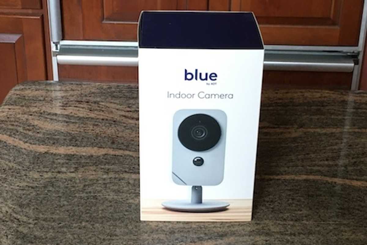 Blue by ADT indoor camera on a counter