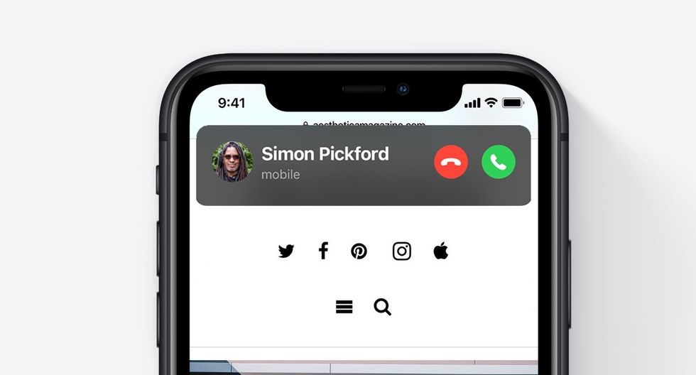 Call notification in iOS 14