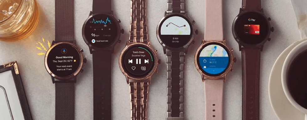 Collection of Fossil smartwatches