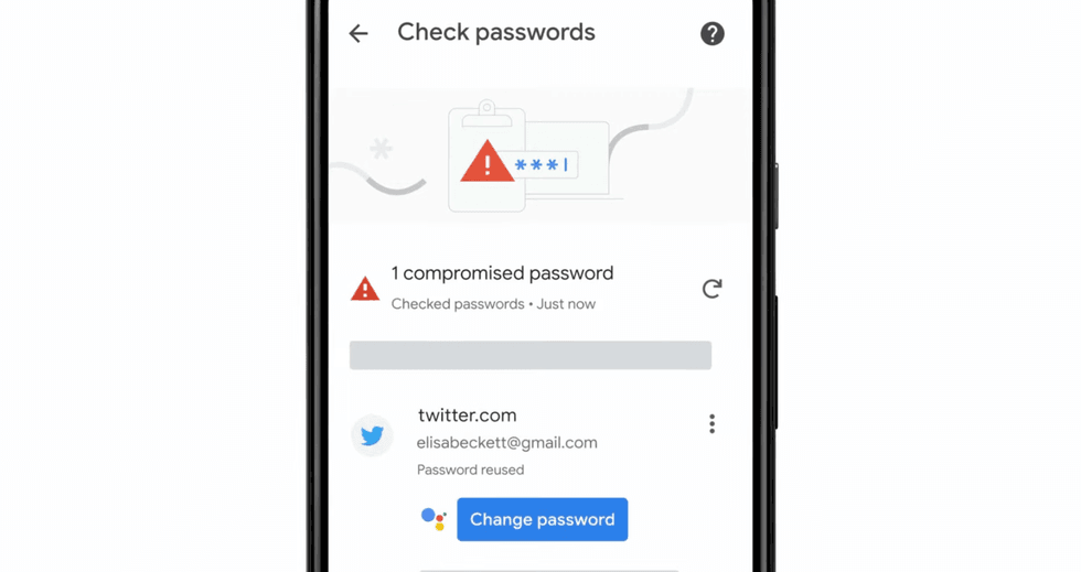 Compromised Passwords via Google Password Manager