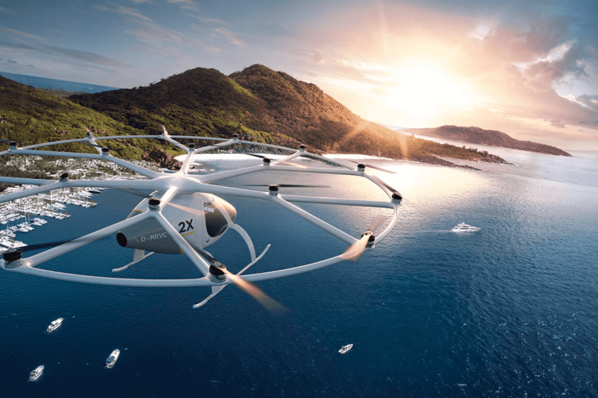 Concept image of the Volocopter flying taxi
