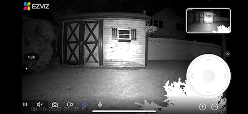 Controls on C8PF camera in Ezviz app