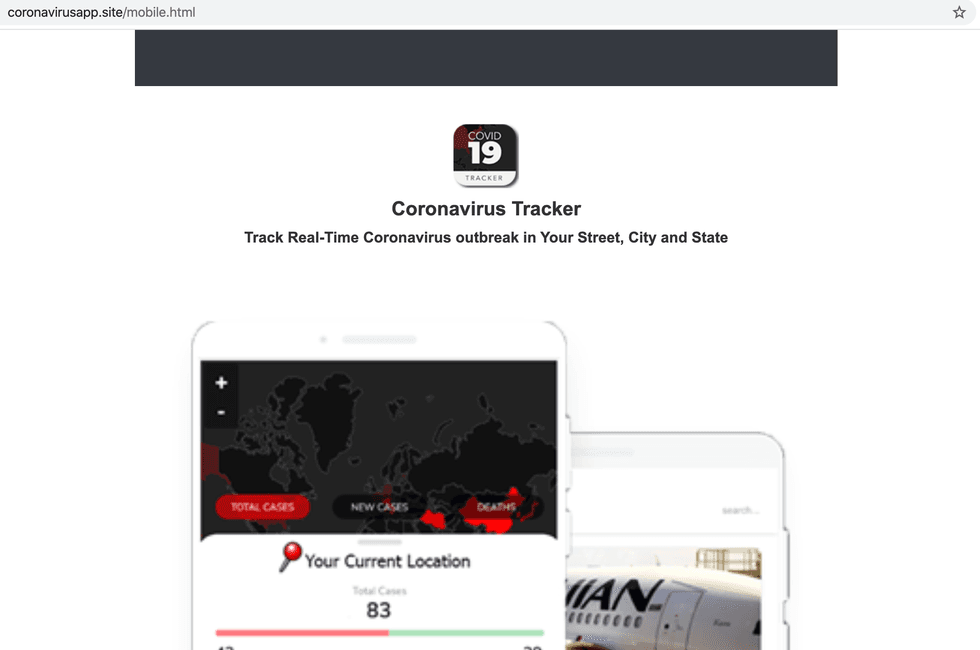 Coronavirus Android malware