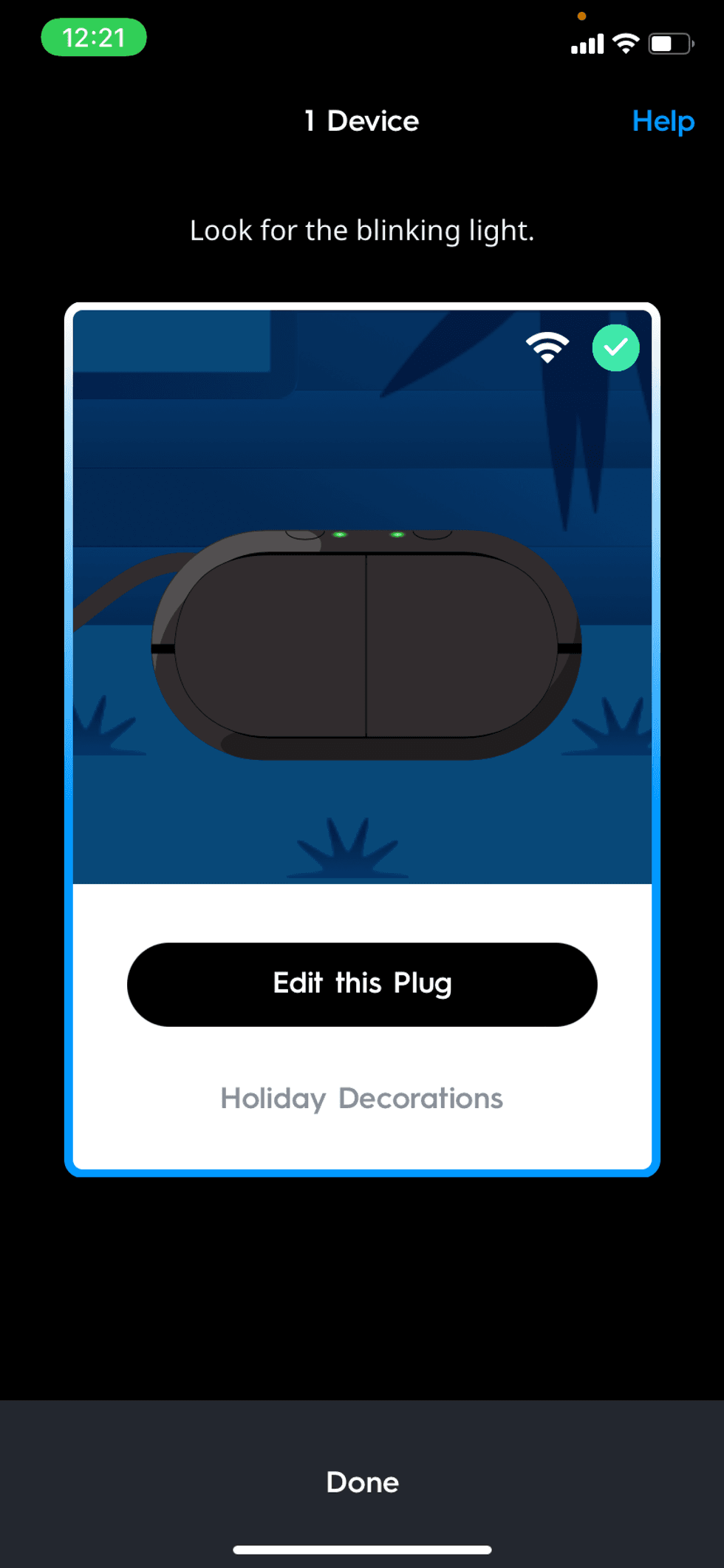Cync app for setting up outdoor smart plug