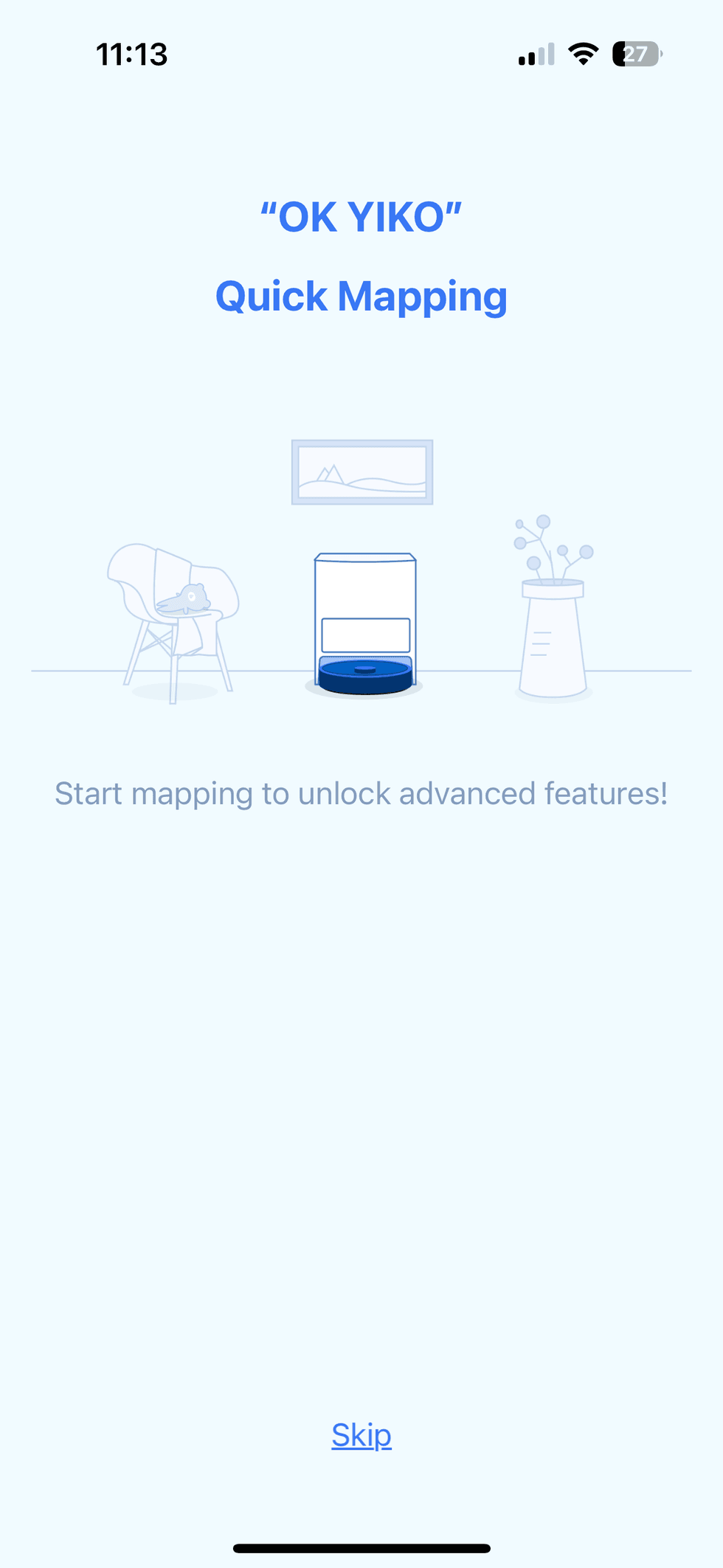 Ecovacs app is used to set up Yiko voice assistant