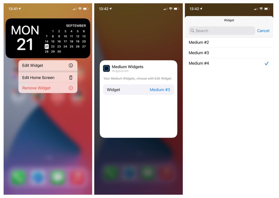 Editing home screen widgets in iOS 14