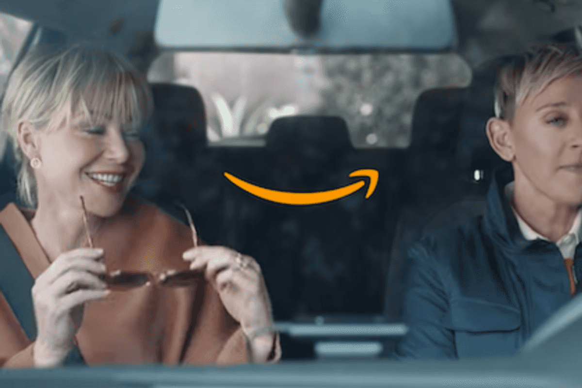 Ellen DeGeneres and Portia de Rossi in a new Super Bowl ad for Amazon Alexa