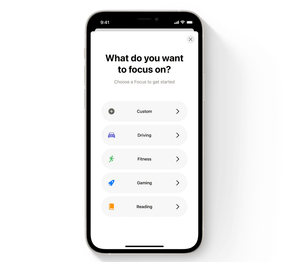 Focus feature of iOS 15 for the iPhone