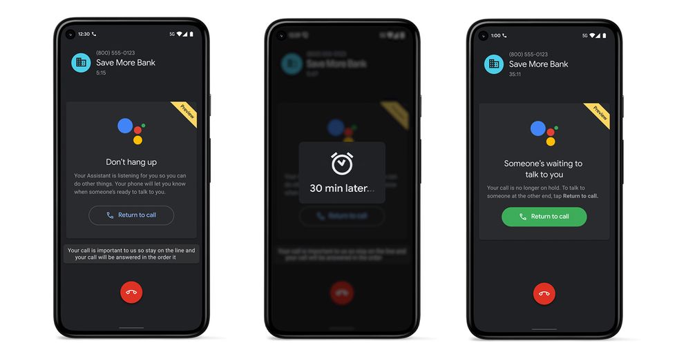 Google Assistant Hold for Me feature