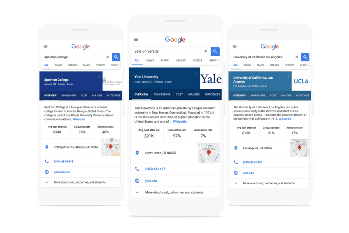 Google College search