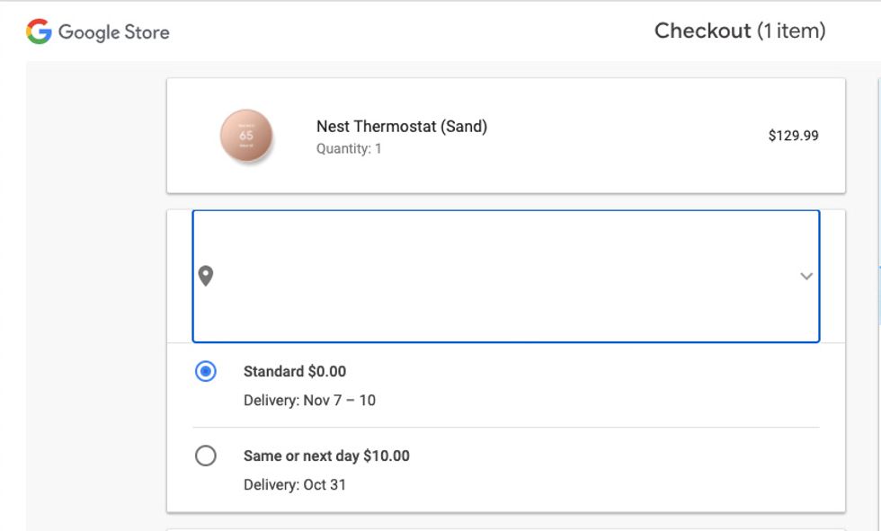 Google Store offering October 31 delivery for the new Nest Thermostat