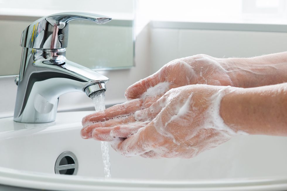 Hand washing stock image