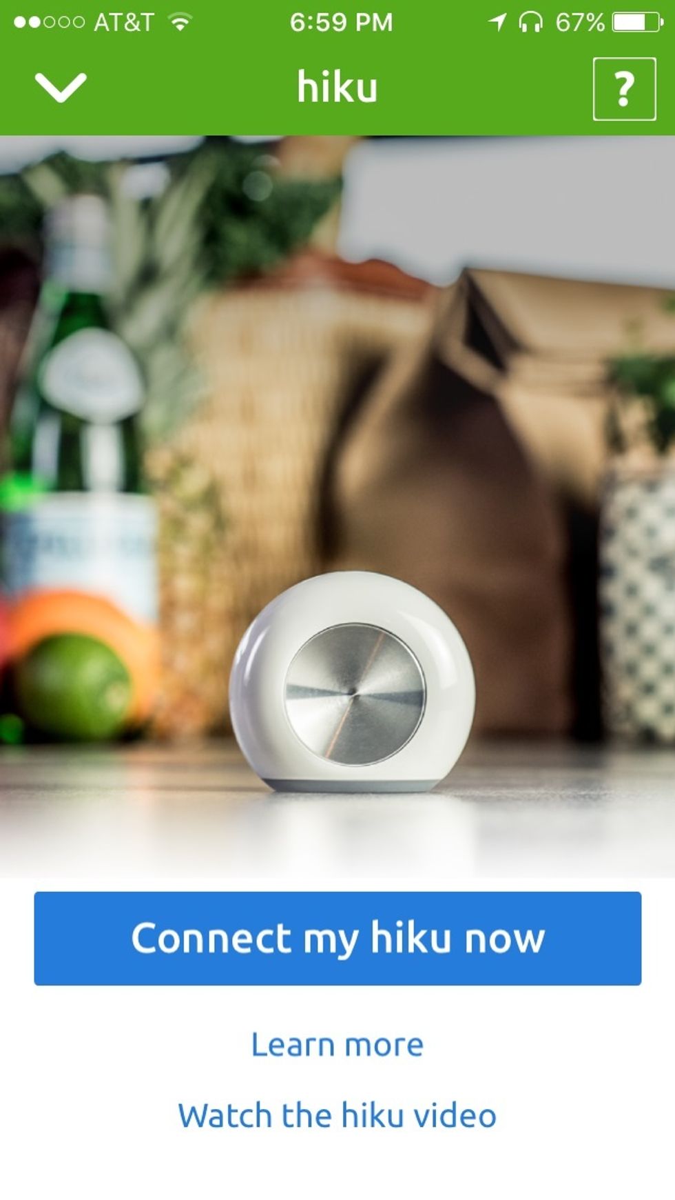 Hiku mobile app connection page