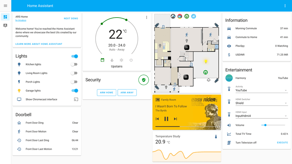 Home Assistant smart home user interface