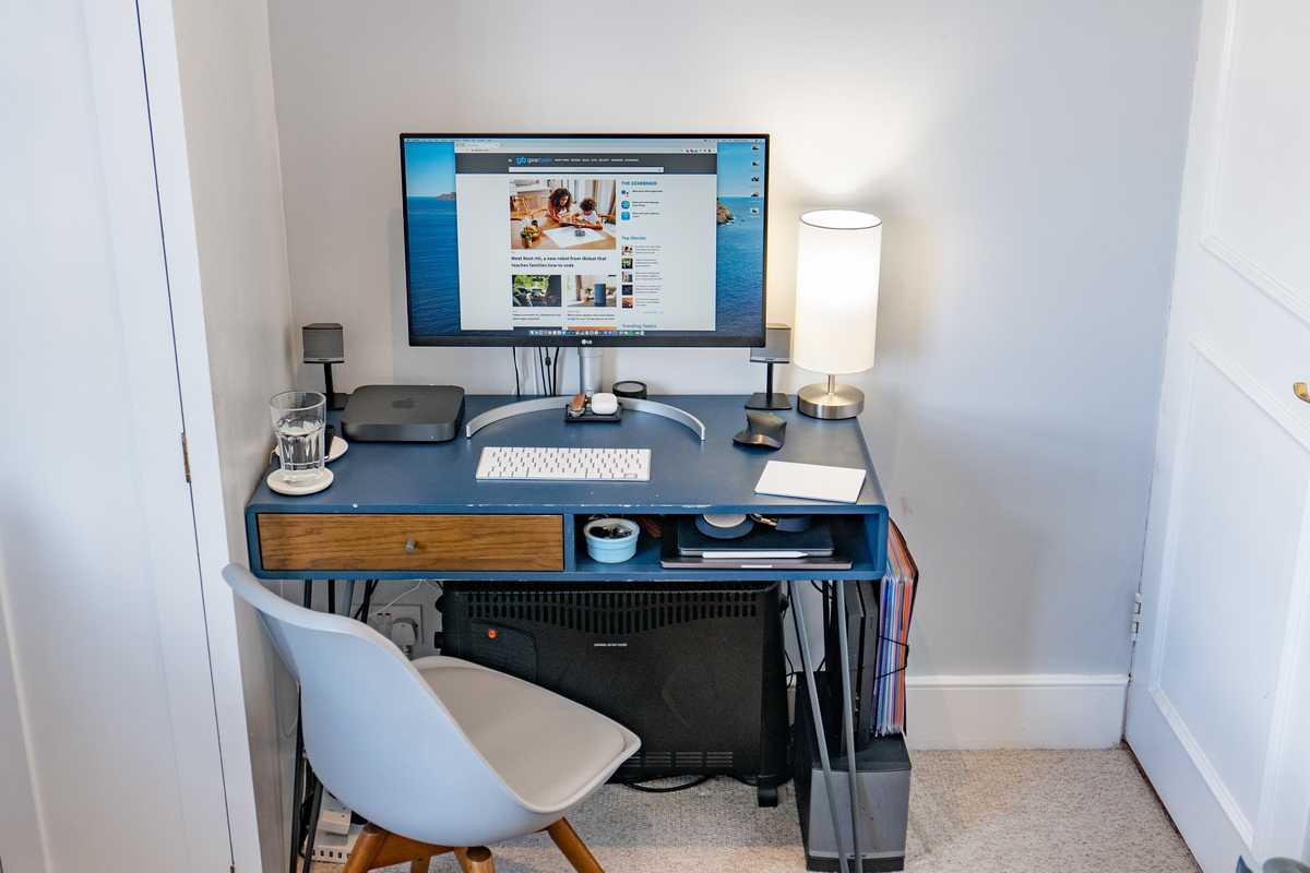 Home office with a compact desk