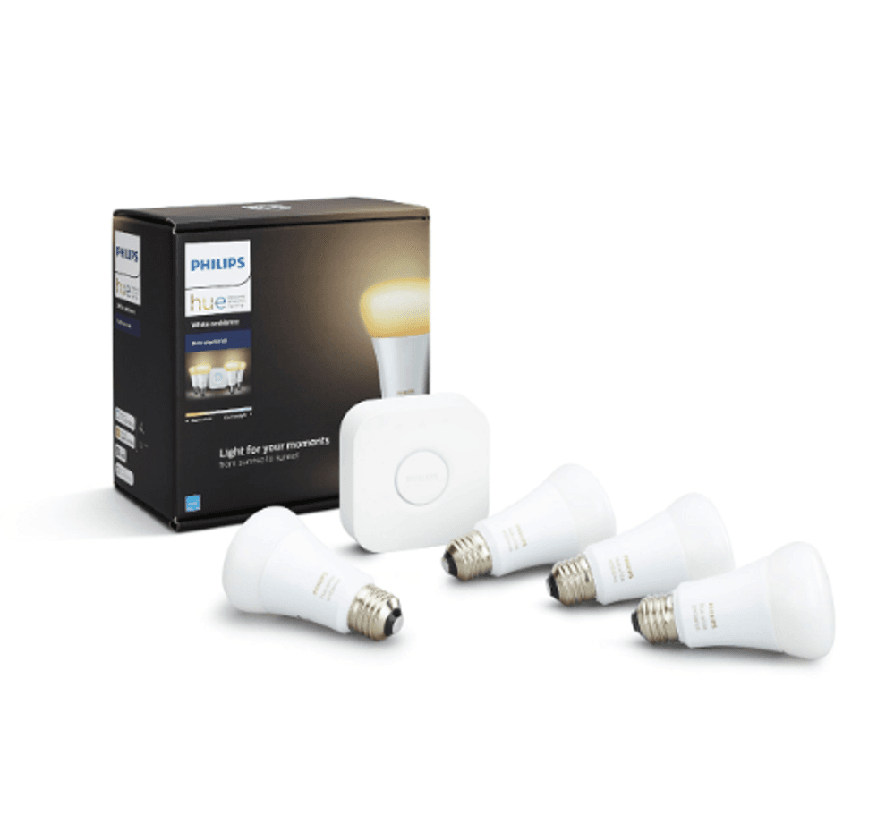 Hue starter kit with a Bridge and four bulbs